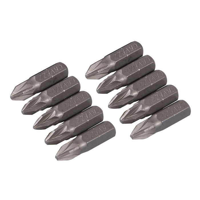 Pozidriv Cr-V Screwdriver Bits 10pk PZ2