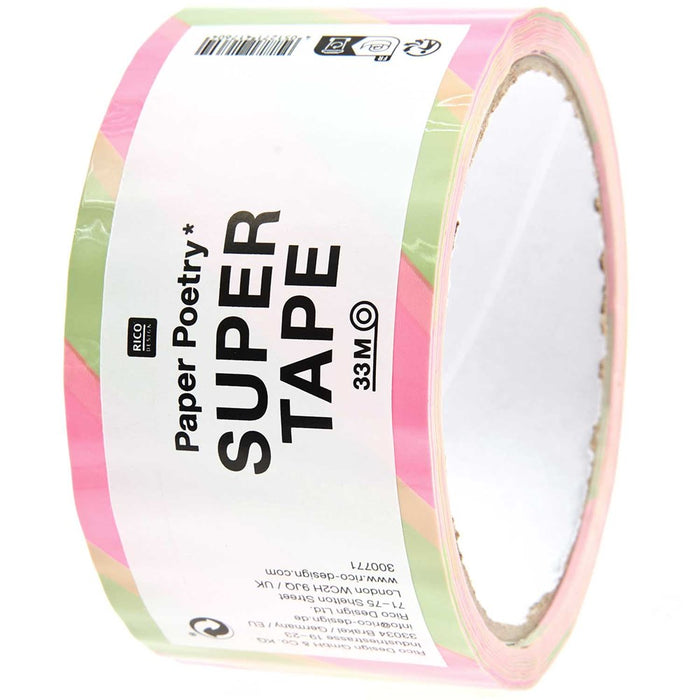 Rico - Adhesive Parcel Tape Pistaccio / Neon Pink