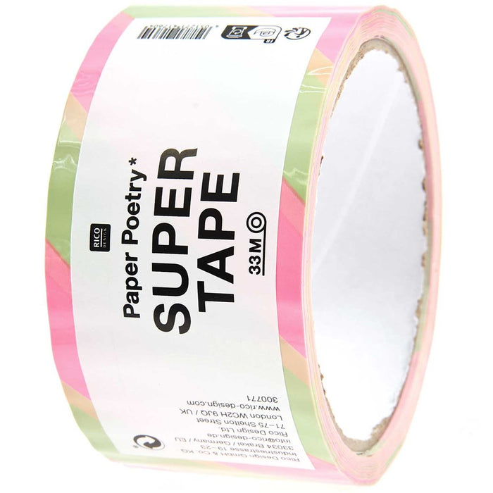 Paper Poetry: Parcel Tape Pistaccio / Neon Pink