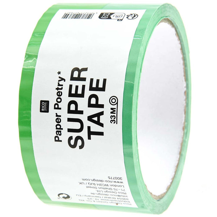 Rico - Adhesive Parcel Tape - Turquoise / Neon Green
