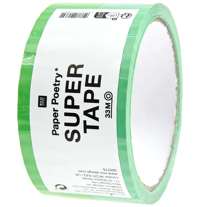 Paper Poetry: Parcel Tape Turquoise / Neon Green