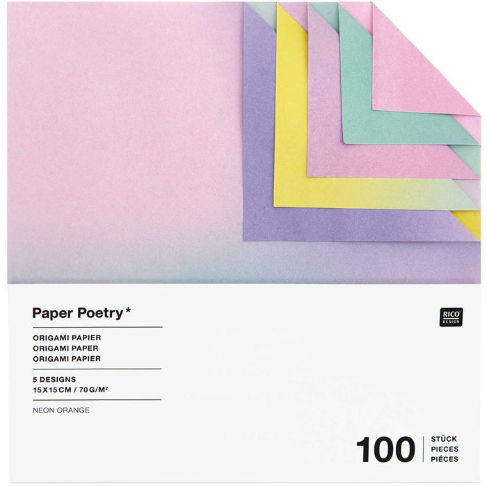 Paper Poetry: Origami Duo Blurry Gradient 15cm x 15cm