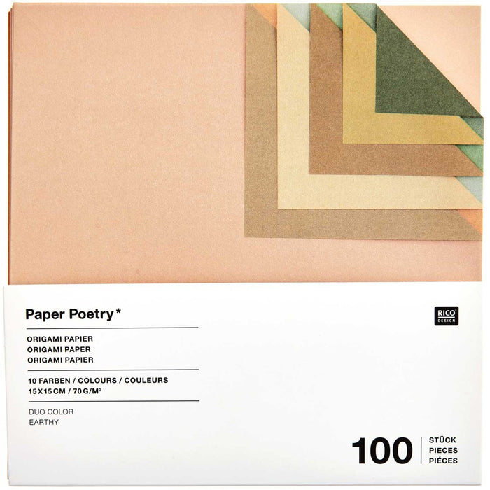 Paper Poetry: Origami Duo Earthy15cm x 15cm