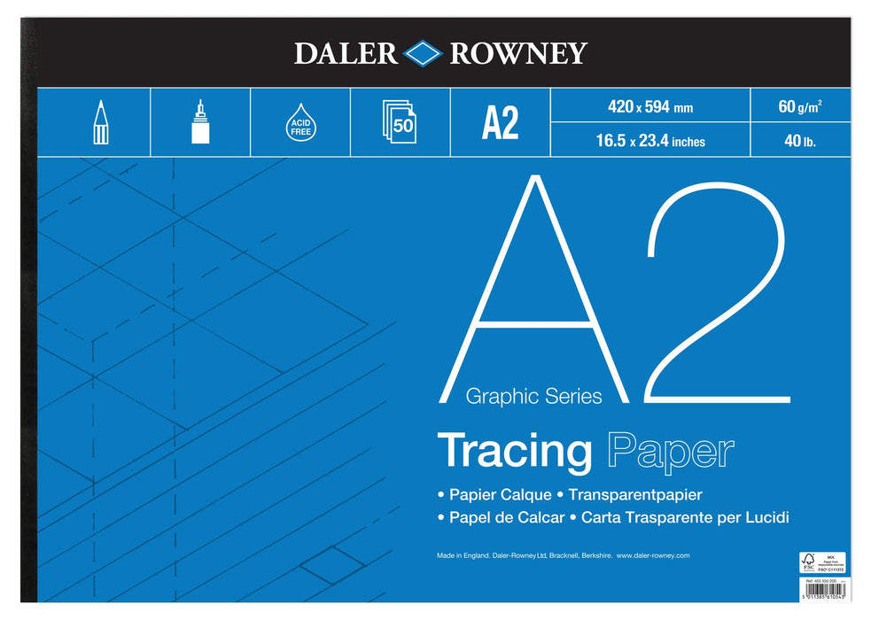 Daler Rowney 60Gsm Tracing Pad A2