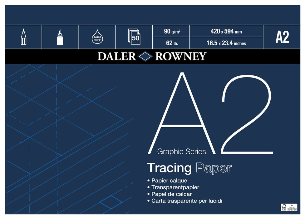 Daler Rowney 90gsm Tracing Pad A2
