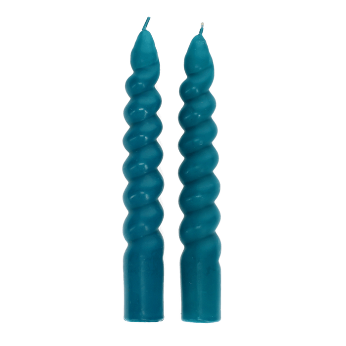 Rex Twisted Candles (2) - Dark Blue