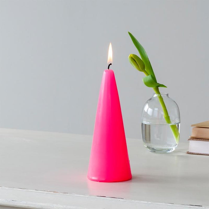 Rex Small Cone Candle - Bright Pink