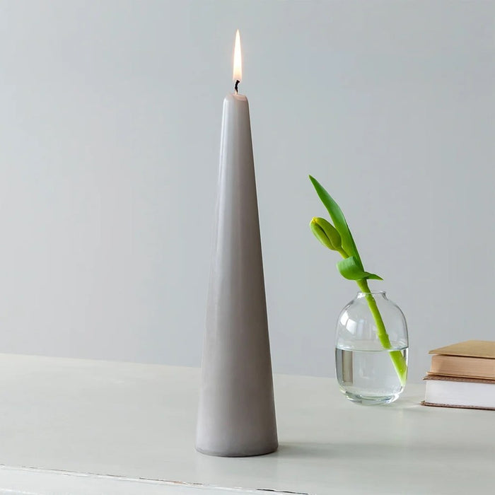 Rex Tall Cone Candle - Light Grey
