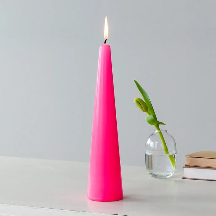 Rex Tall Cone Candle - Bright Pink