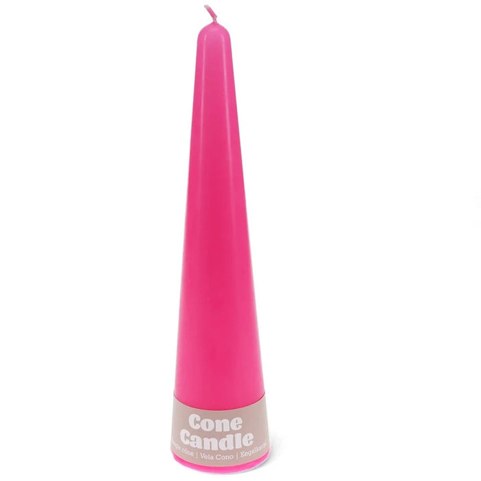 Rex Tall Cone Candle - Bright Pink
