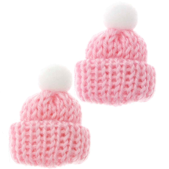 Miniature Knitted Hat Pink 2 Pcs