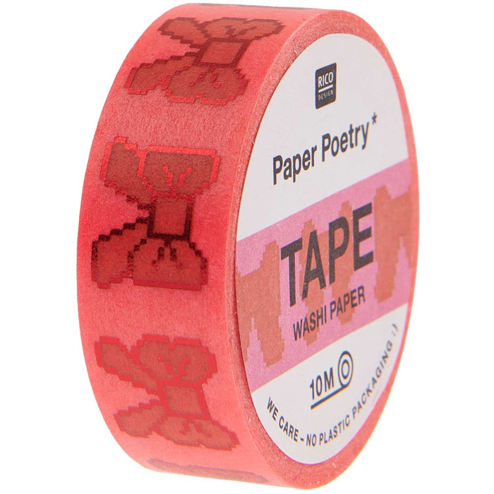 Tape Bows Pixels Neon Pink