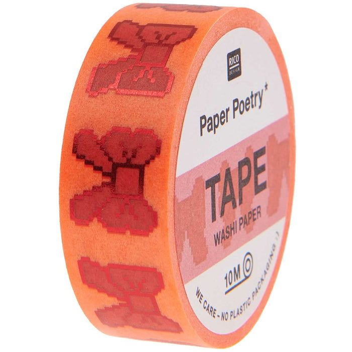 Tape Bows Pixels Neon Red