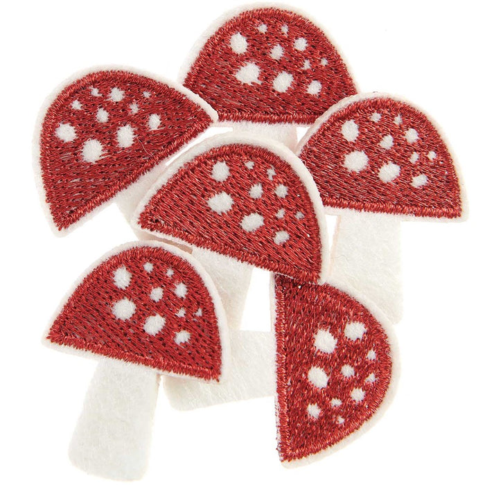 Felt Toadstool Embroidered 8 Pcs
