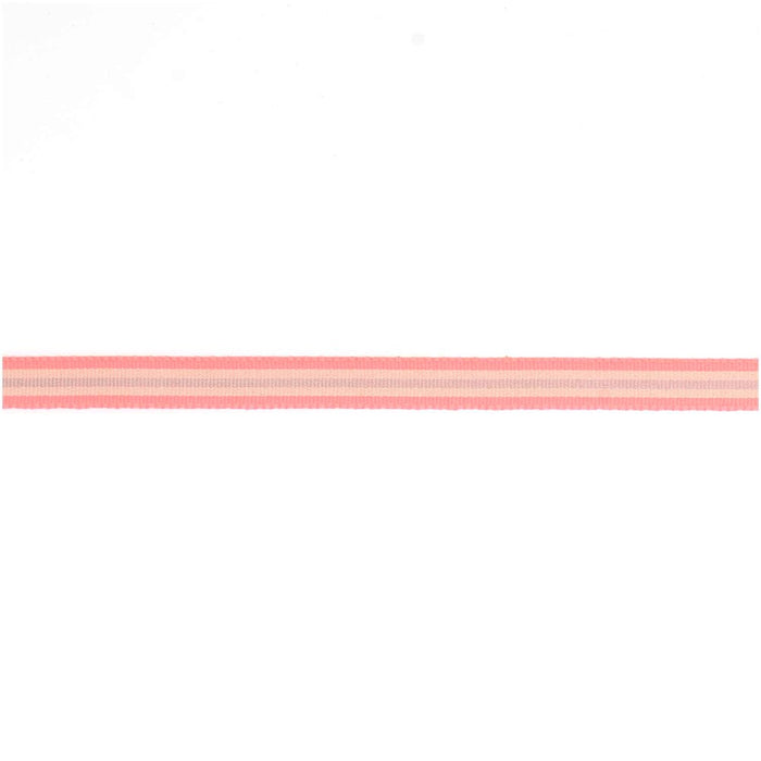Paper Poetry: Woven Ribbon Multi Stripes - Neon Pink/Yellow/Grey