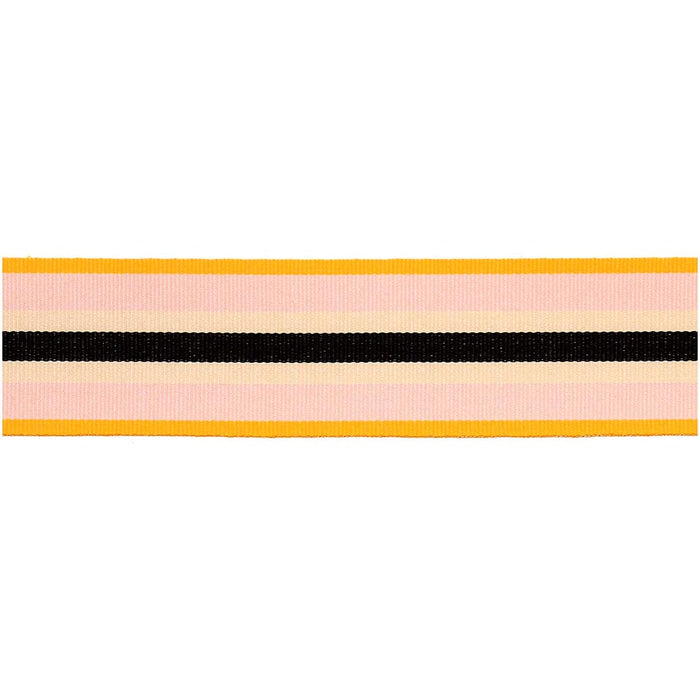 Rico - Woven Ribbon Multi Stripes - Neon Red/Pink/Apricot/Black - 38 Mm X