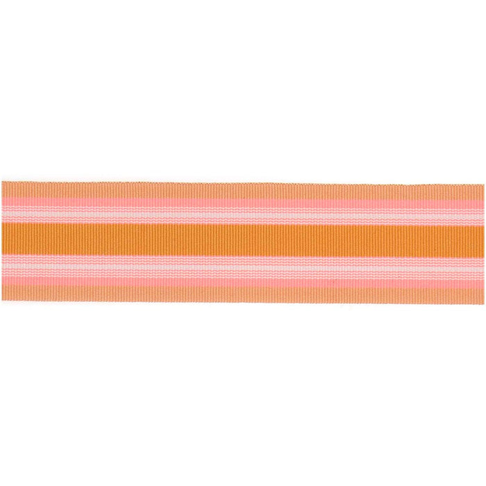 Rico - Woven Ribbon Multi Stripes - Orange/Neon Pink - 38 Mm X 3 M