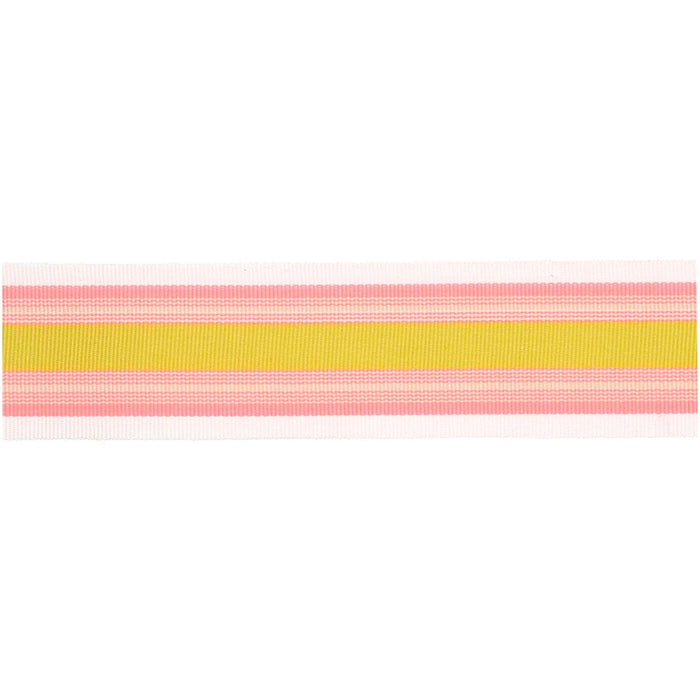 Rico - Woven Ribbon Multi Stripes - Apricot/Neon Orange/Yellow - 38 Mm X 3
