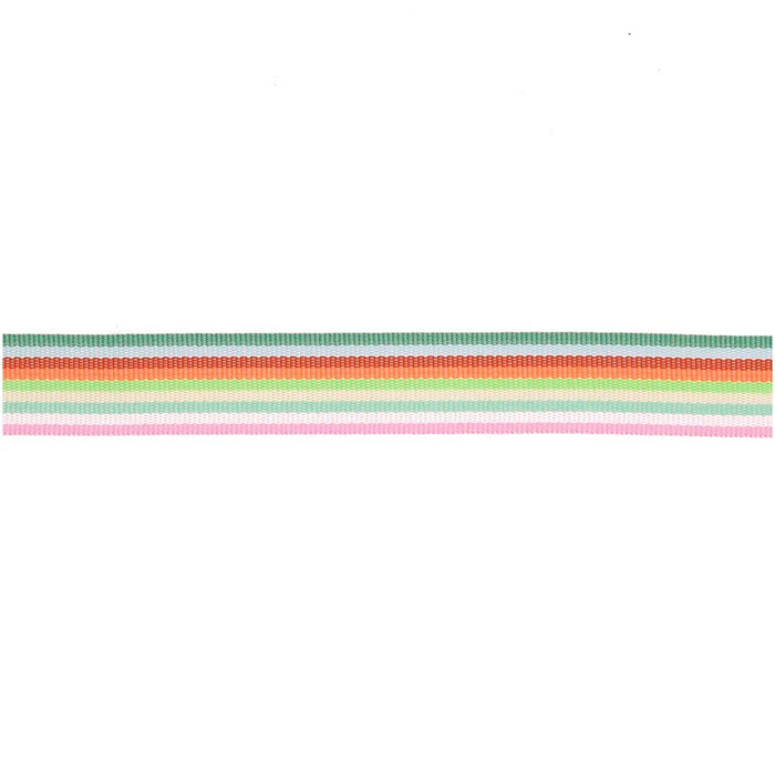 Paper Poetry: Woven Ribbon Multi Stripes - Neon Pink/Green/Yellow/Red/Blue