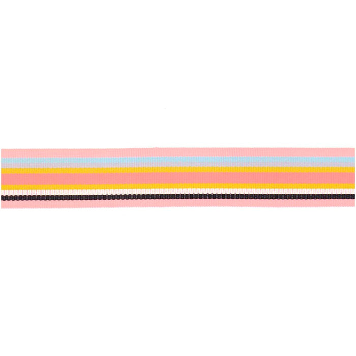 Paper Poetry: Woven Ribbon Multi Stripes - Neon Glitter Pink/Black/Iris/Grey/Yellow/Blue