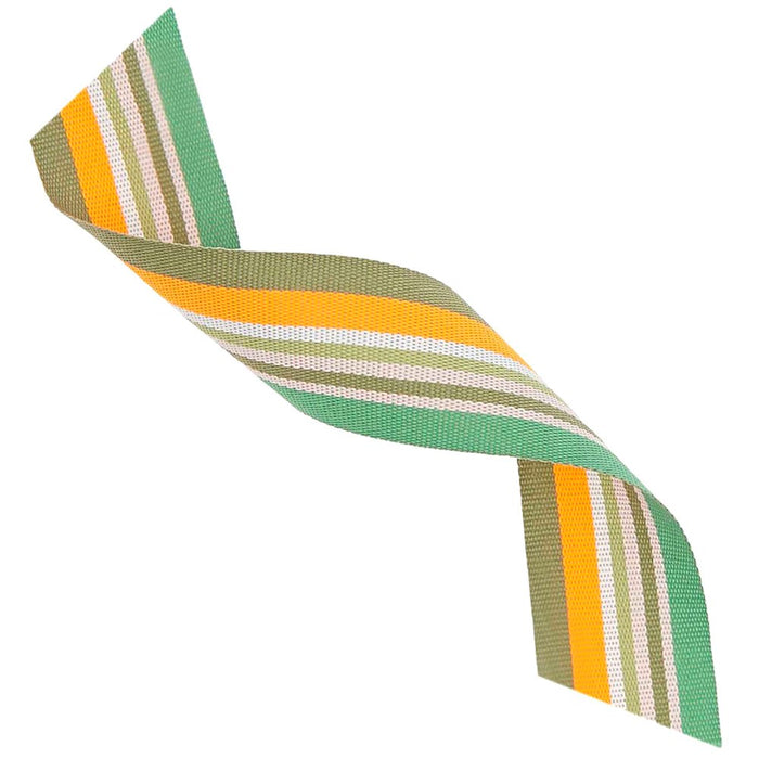Paper Poetry: Woven Ribbon Multi Stripes - Neon Green/Orange/White/Pink