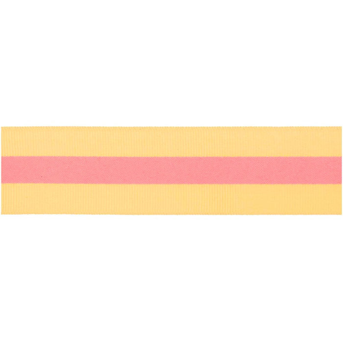 Paper Poetry: Woven Ribbon Multi Stripes - Yellow/Neon Pink