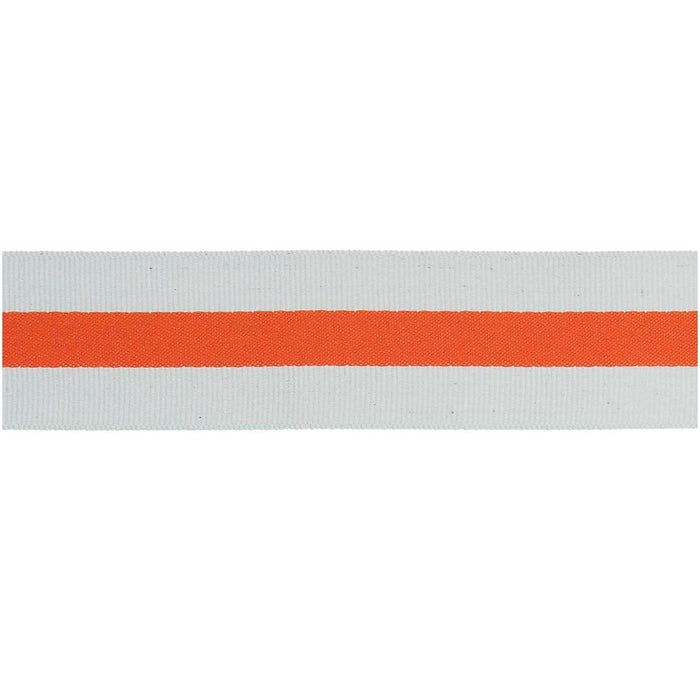 Rico - Woven Ribbon Duo Stripes - Grey/Orange - 38 Mm X 3 M