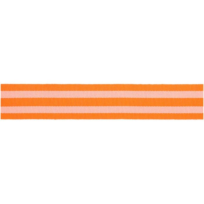 Rico - Woven Ribbon Duo Stripes - Neon Red/Pink - 25 Mm X 3 M