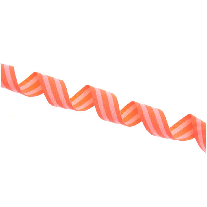 Paper Poetry: Woven Ribbon Multi Stripes - Neon Red/Pink