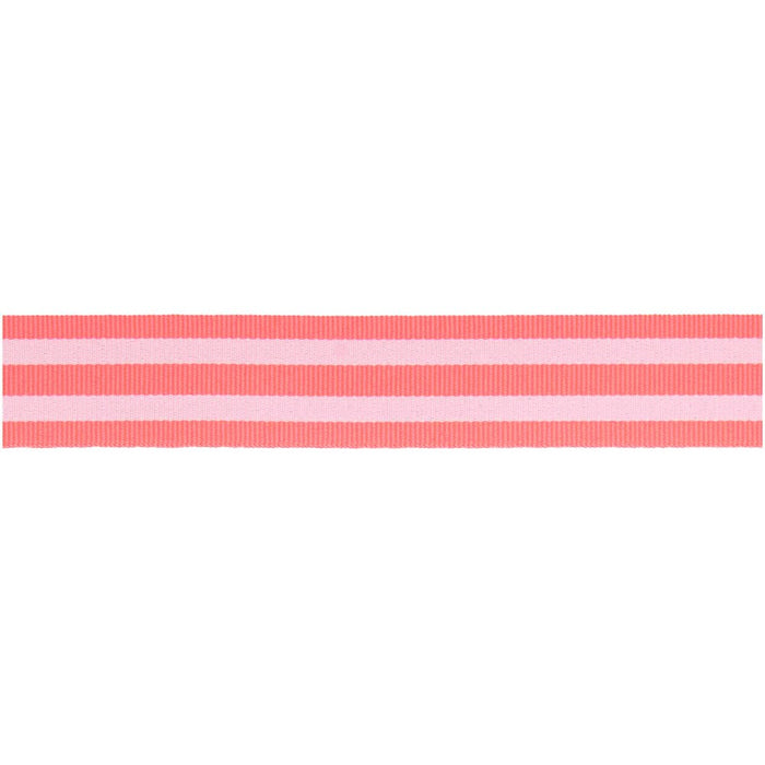 Paper Poetry: Woven Ribbon Multi Stripes - Neon Pink/White