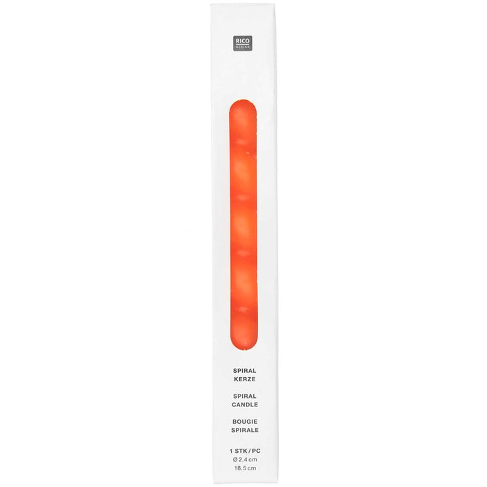 Rico - Spiral Candle - Soft Neon Orange