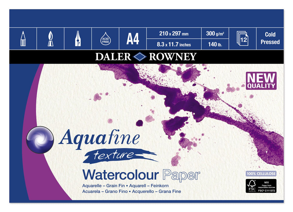 Daler Rowney Aquafine Watercolour Pad A4 300gsm