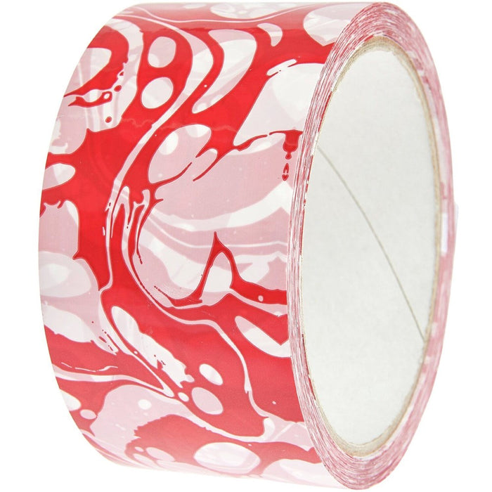 Rico Parcel Tape Marble, Red / White