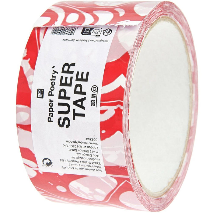 Rico Parcel Tape Marble, Red / White