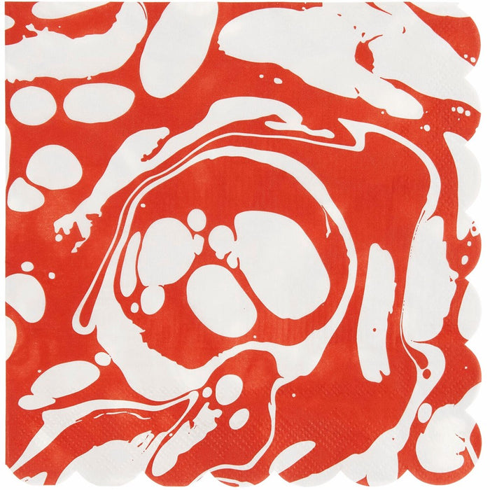 Rico Napkins Marble, Red/White
