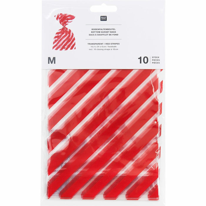 Rico Bottom Gusset Bags Red Stripes