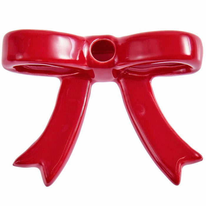 Rico Ceramic candle holder bow, red