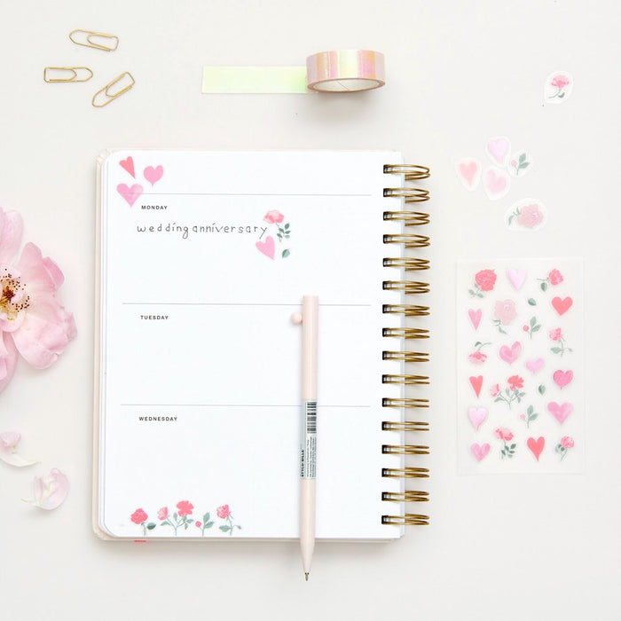 Rico Foil Stickers La Vie en Rose, Hearts & Flowers