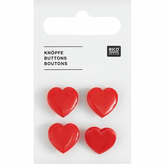 Rico Button Heart 4pc