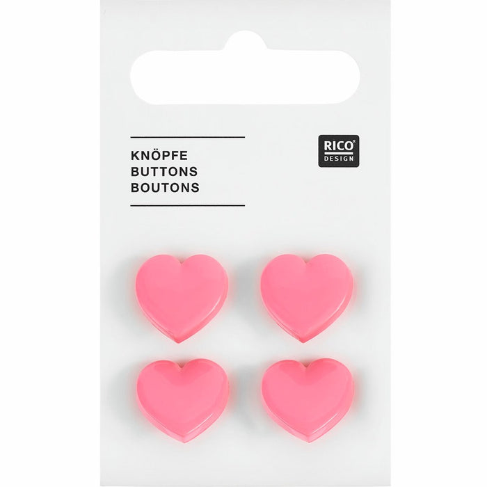 Rico Button Heart 4pc