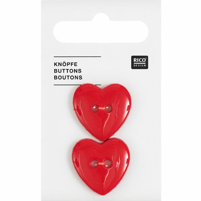 Rico Button Heart 2pc