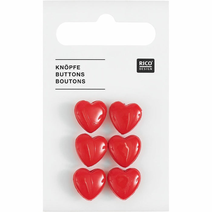 Rico Button Heart 6pc