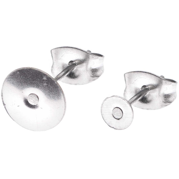 Rico - Ear Studs With Round Gluing Surface - 6 Pcs
