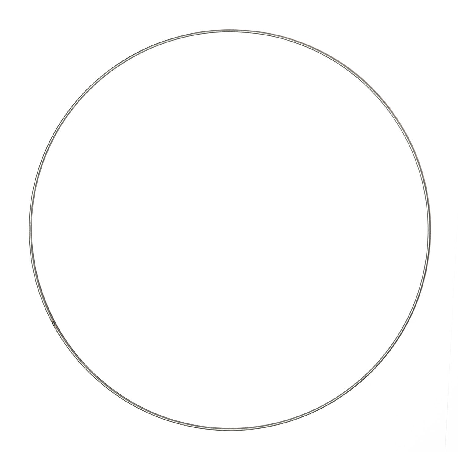A single plain metal ring, presumably made from galvanised wire, used for crafting purposes such as in lampshades and dream catchers.