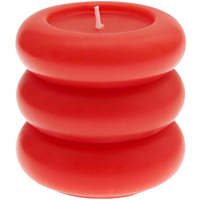 Rico - Pillar Candle "Rings" - Red