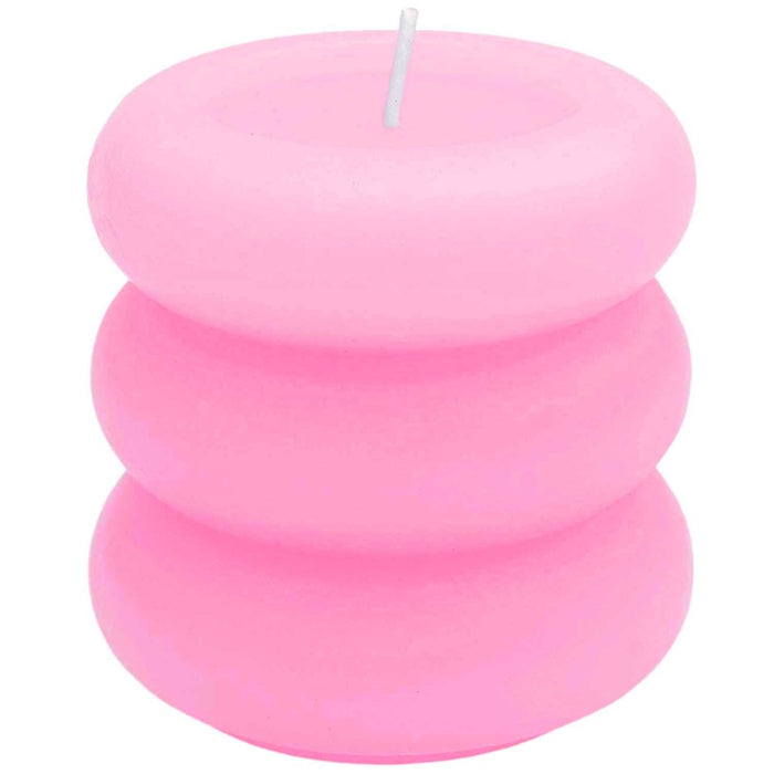 Rico - Pillar Candle "Rings" - Pink