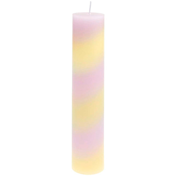 Rico - Taper Candle - Striped - Lilac/Yellow