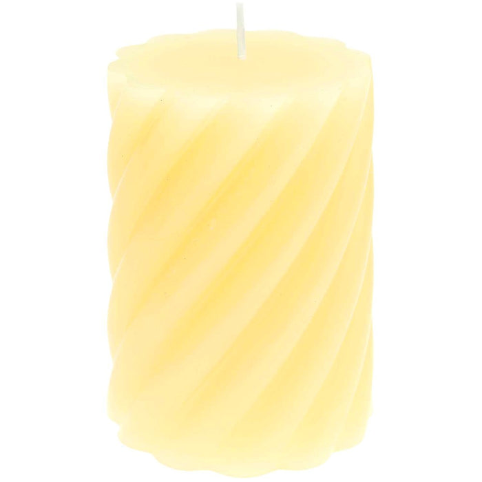 Rico - "Spiral" Pillar Candle - Yellow