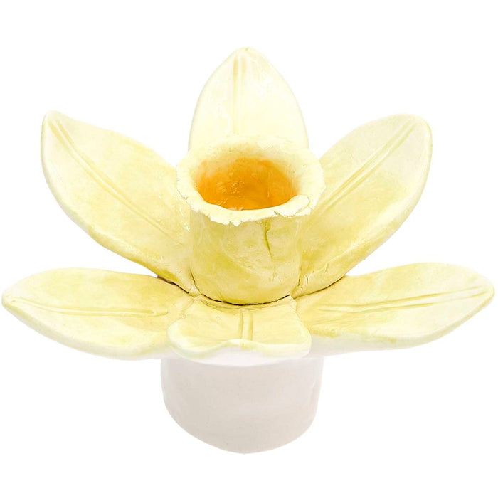 Rico - Ceramic Candle Holder Daffodil - Big - Yellow - For Candles ?2.4Cm
