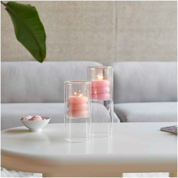 Rico: Candle Holder Glass Lantern  - 25 x 9.5cm